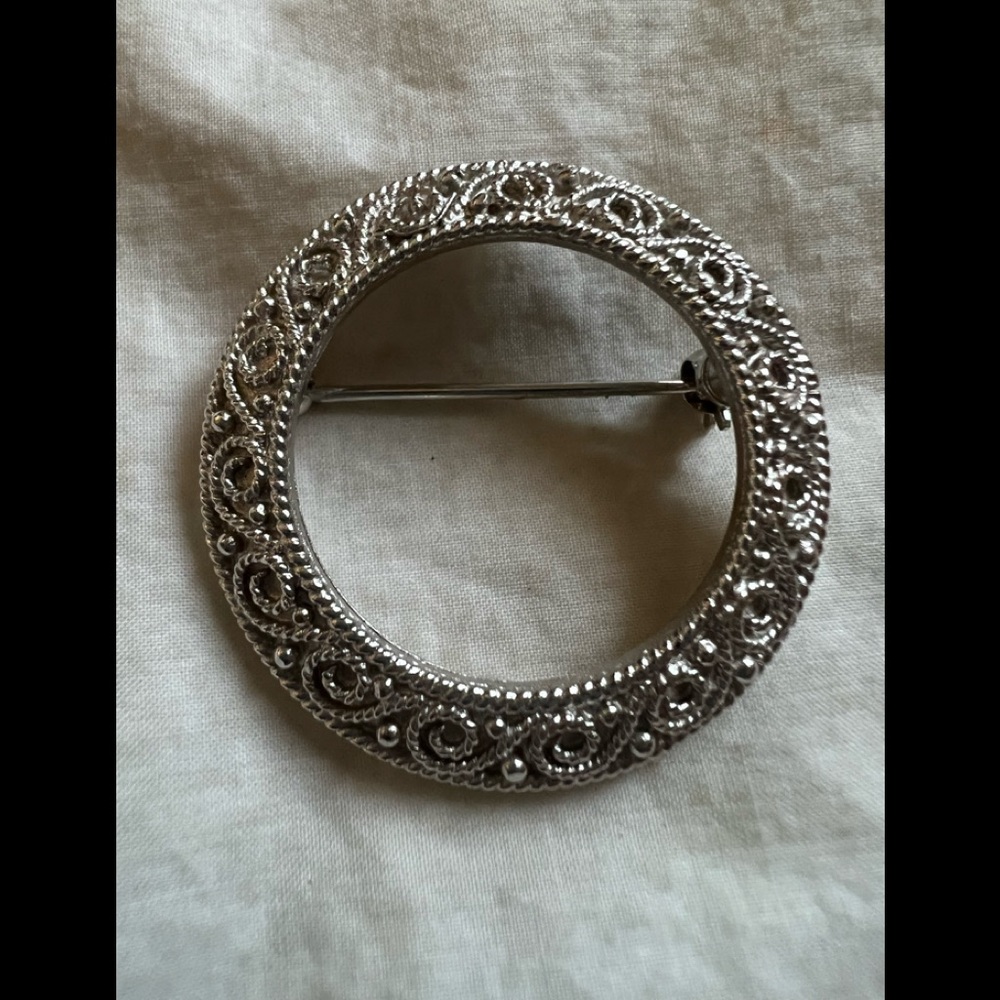 Trifari Vintage Silver Tone Brooch Pin